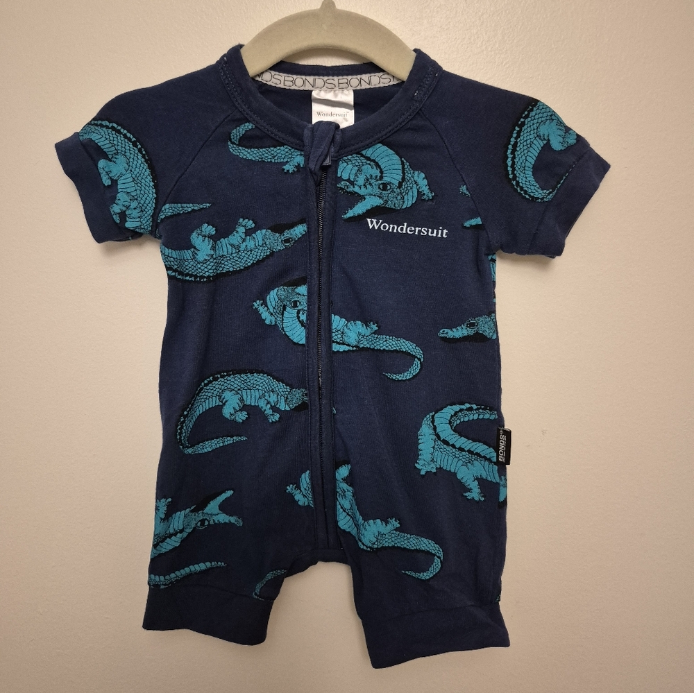 NB - Crocodile Bonds Zip Romper